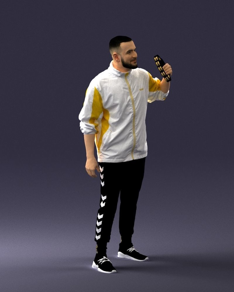 000249 Man with Tambourine 0118 3dp 3D print model_9