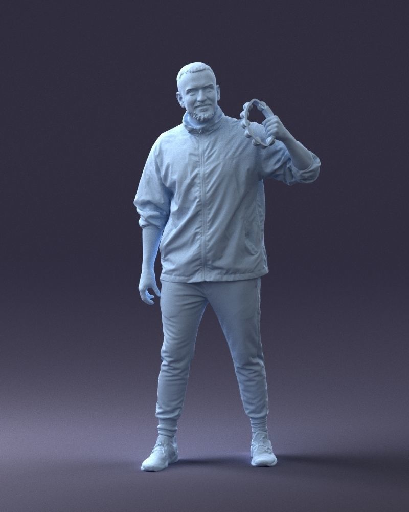 000249 Man with Tambourine 0118 3dp 3D print model_4