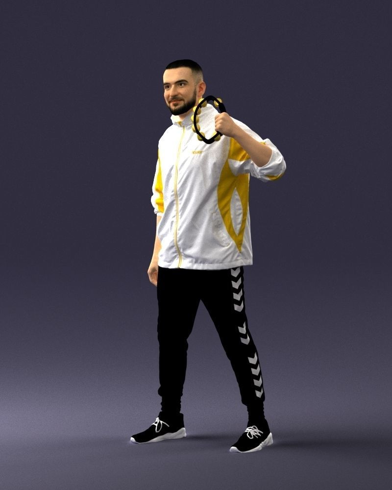 000249 Man with Tambourine 0118 3dp 3D print model_30