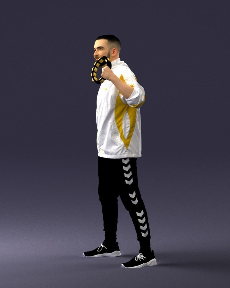 000249 Man with Tambourine 0118 3dp 3D print model_27