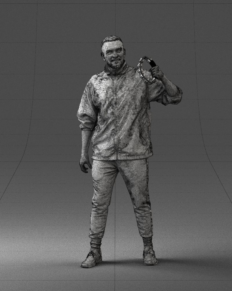 000249 Man with Tambourine 0118 3dp 3D print model_5