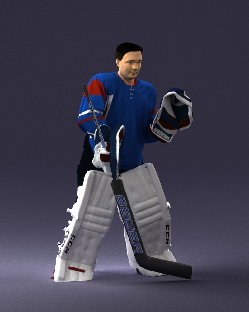 Male hockey goalie 0301 3D model_6