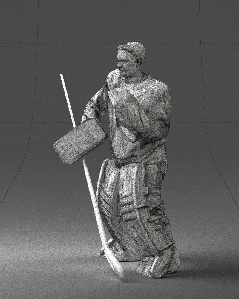 Male hockey goalie 0301 3D model_29