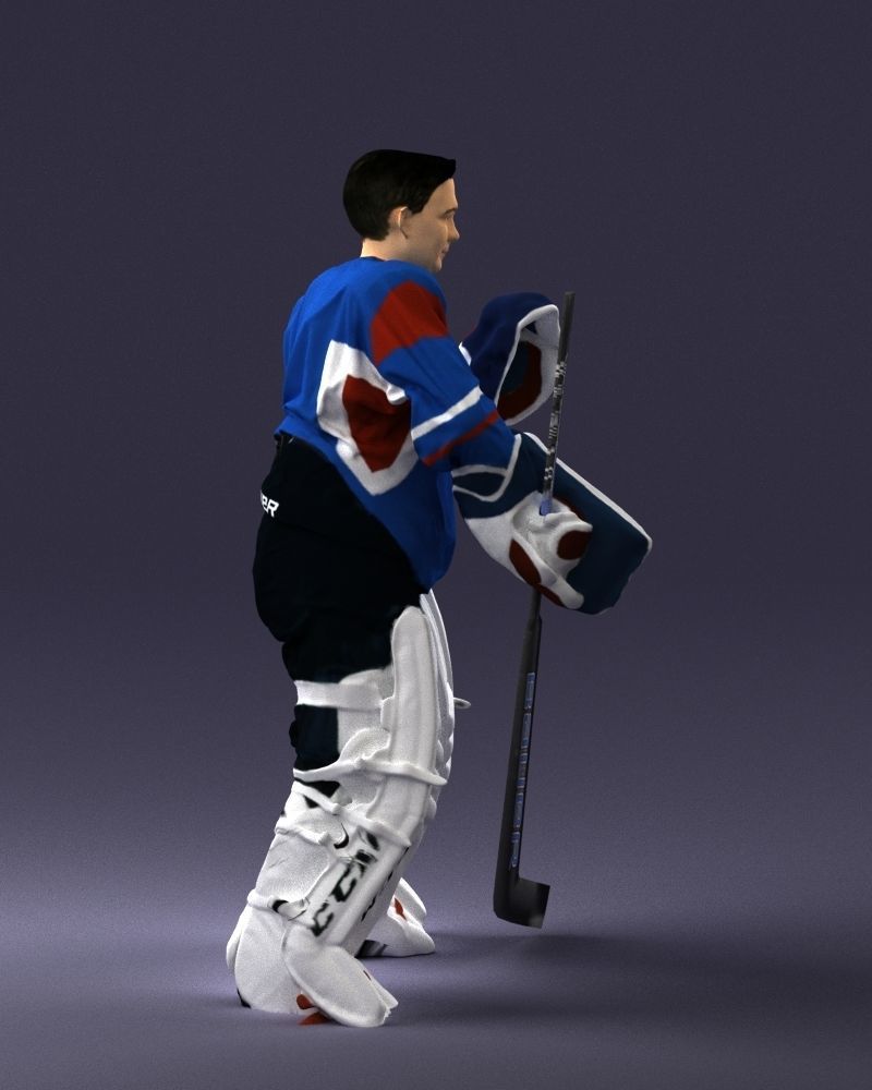 Male hockey goalie 0301 3D model_12