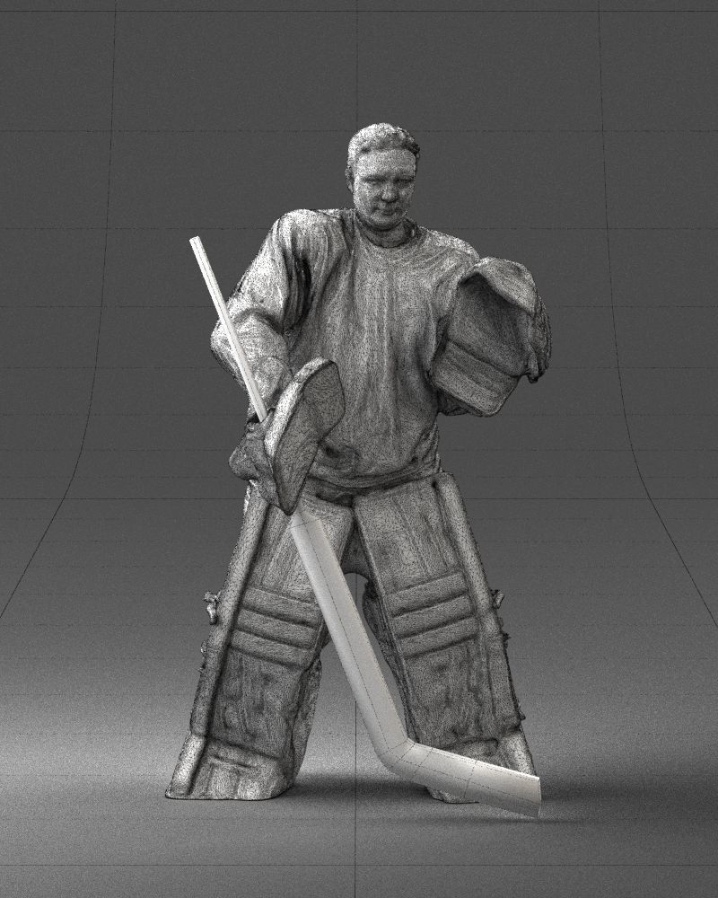 Male hockey goalie 0301 3D model_5