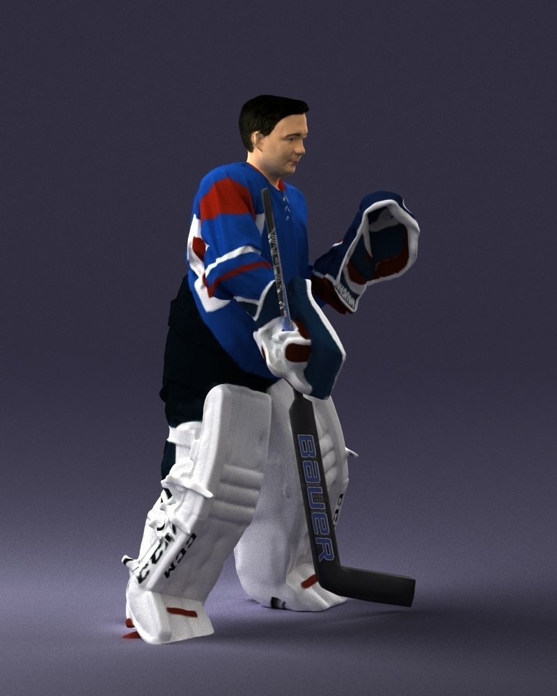 Male hockey goalie 0301 3D model_9