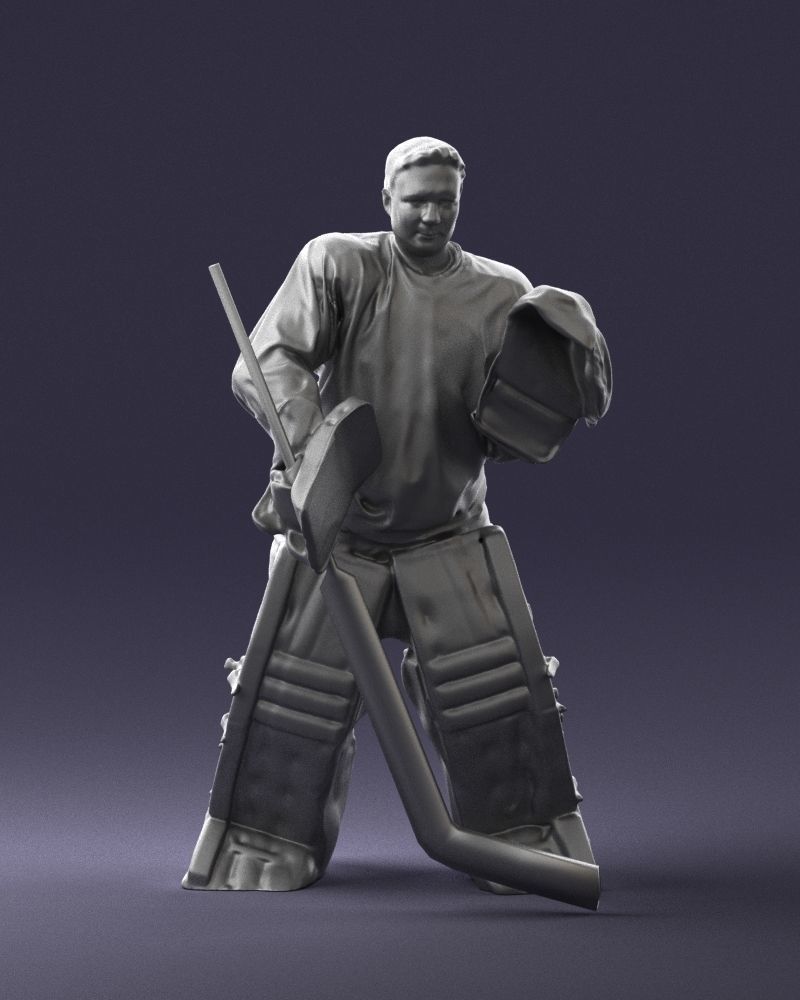Male hockey goalie 0301 3D model_4