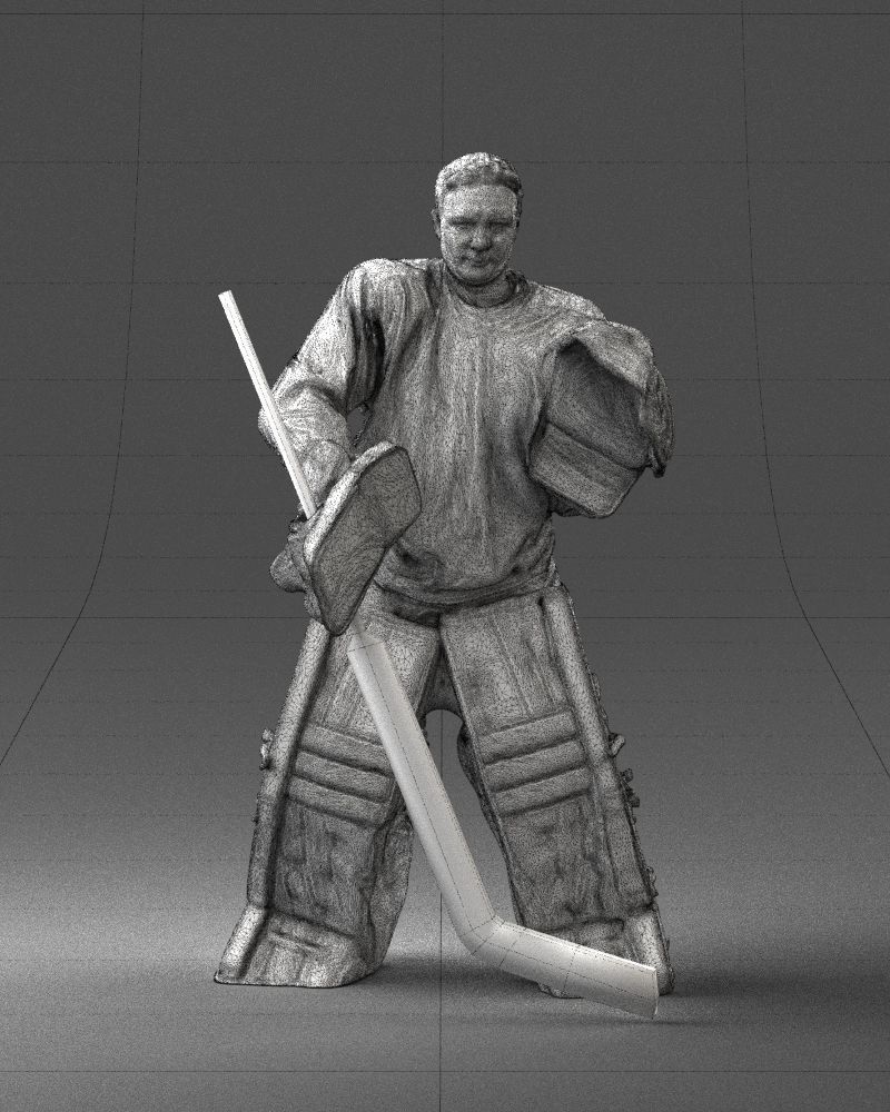 Male hockey goalie 0301 3D model_2