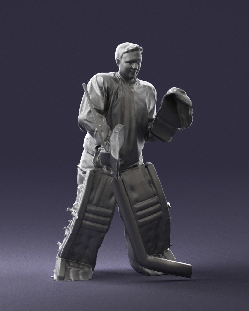 Male hockey goalie 0301 3D model_7