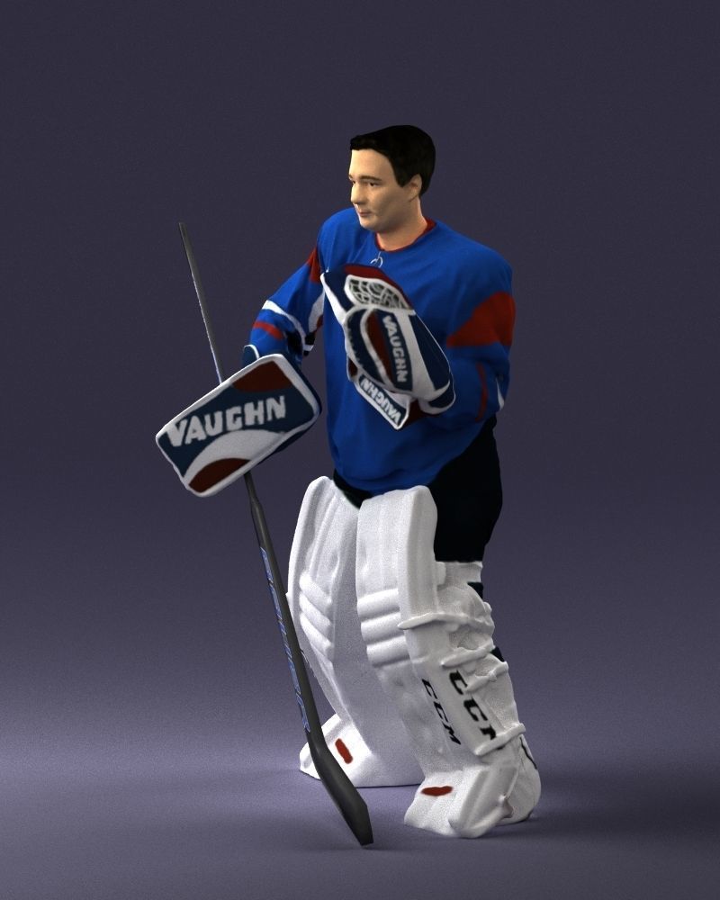 Male hockey goalie 0301 3D model_27