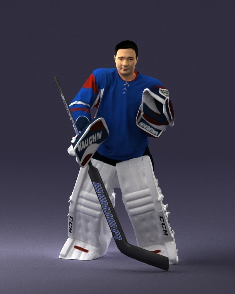 Male hockey goalie 0301 3D model_33