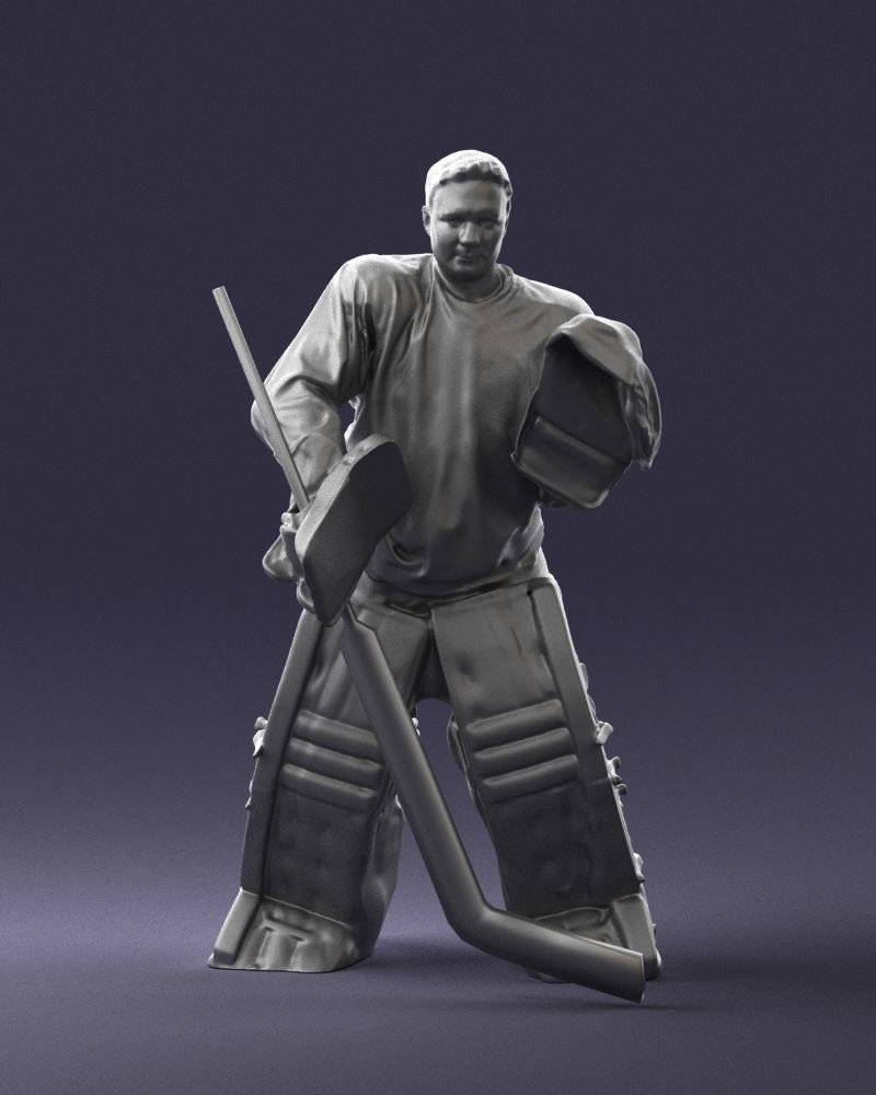 Male hockey goalie 0301 3D model_1