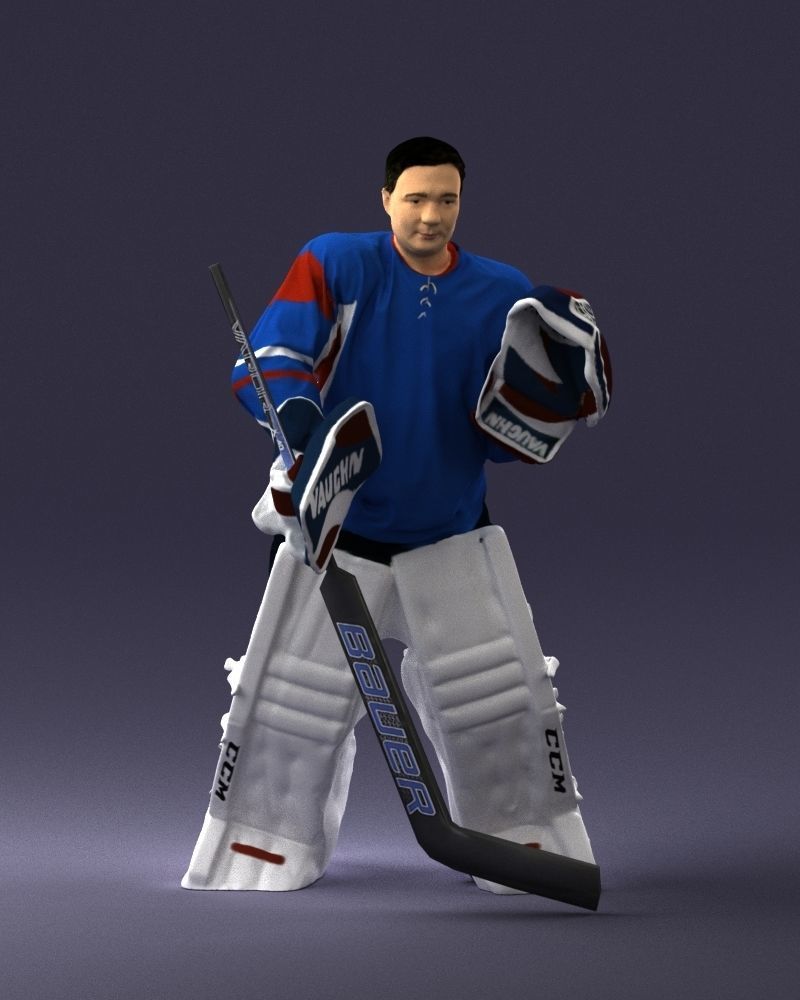 Male hockey goalie 0301 3D model_3