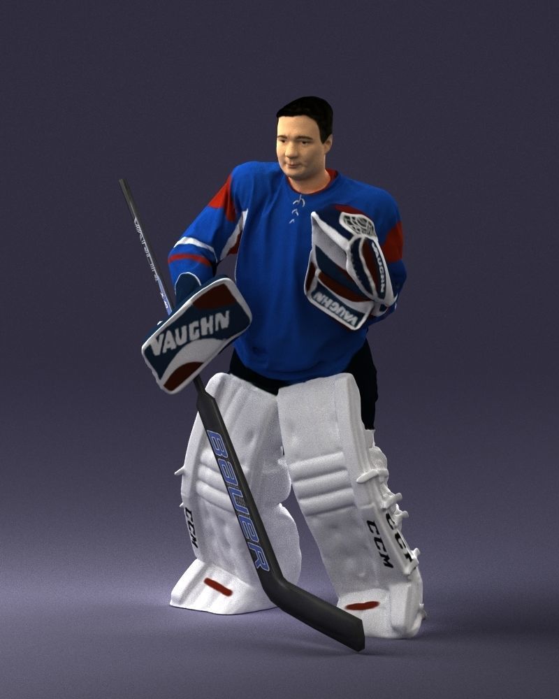 Male hockey goalie 0301 3D model_30