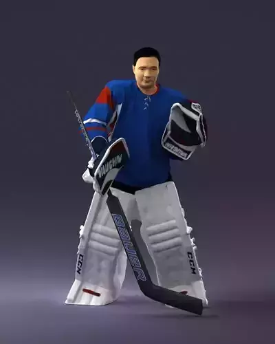 000637 Ice Hockey Goalkeeper Full Gear 3D Scan