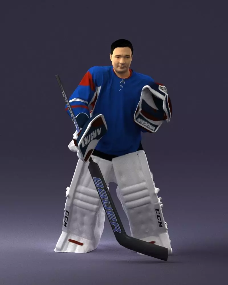 Male hockey goalie 0301 3D model_0