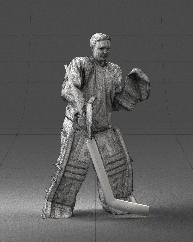 Male hockey goalie 0301 3D model_8