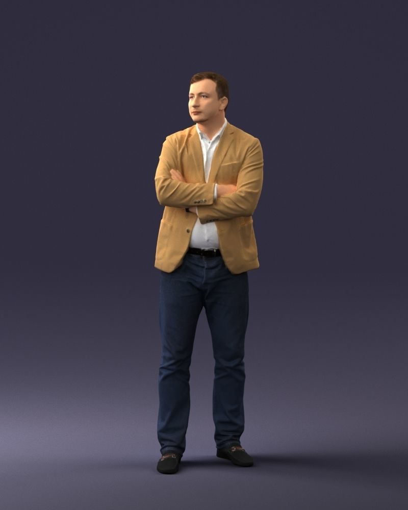 000131 Confident Man in Casual Business Attire 3dp 3D print model_33