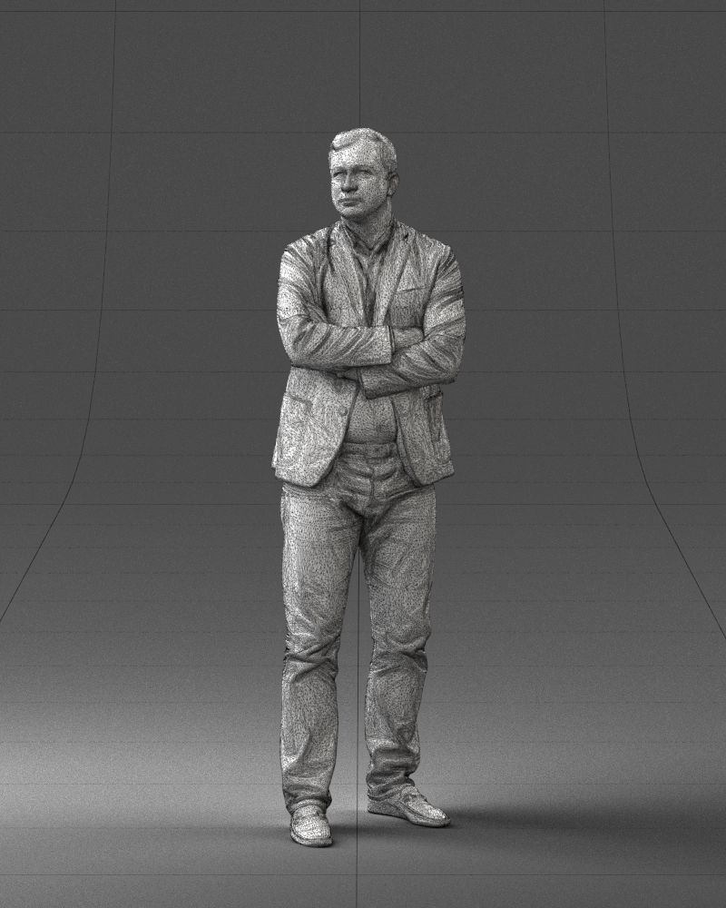 000131 Confident Man in Casual Business Attire 3dp 3D print model_5