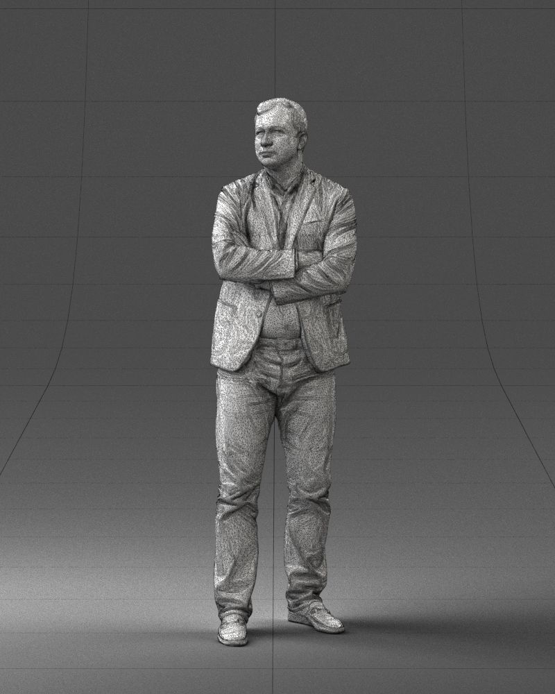 000131 Confident Man in Casual Business Attire 3dp 3D print model_2