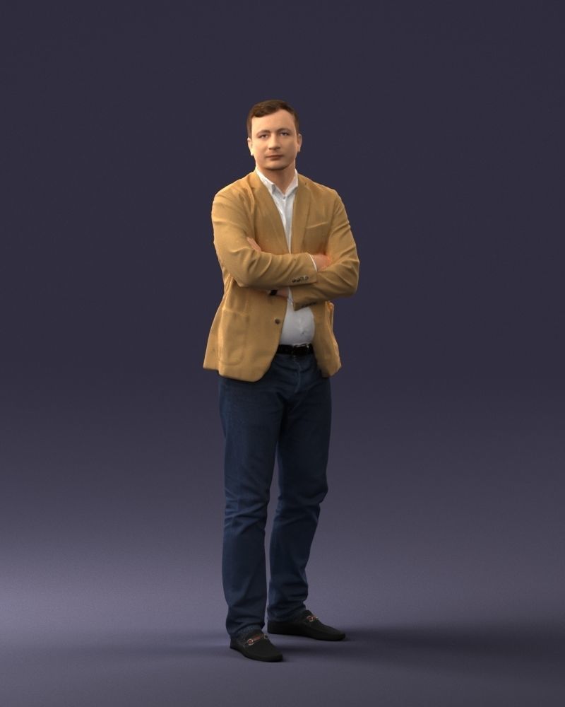 000131 Confident Man in Casual Business Attire 3dp 3D print model_6