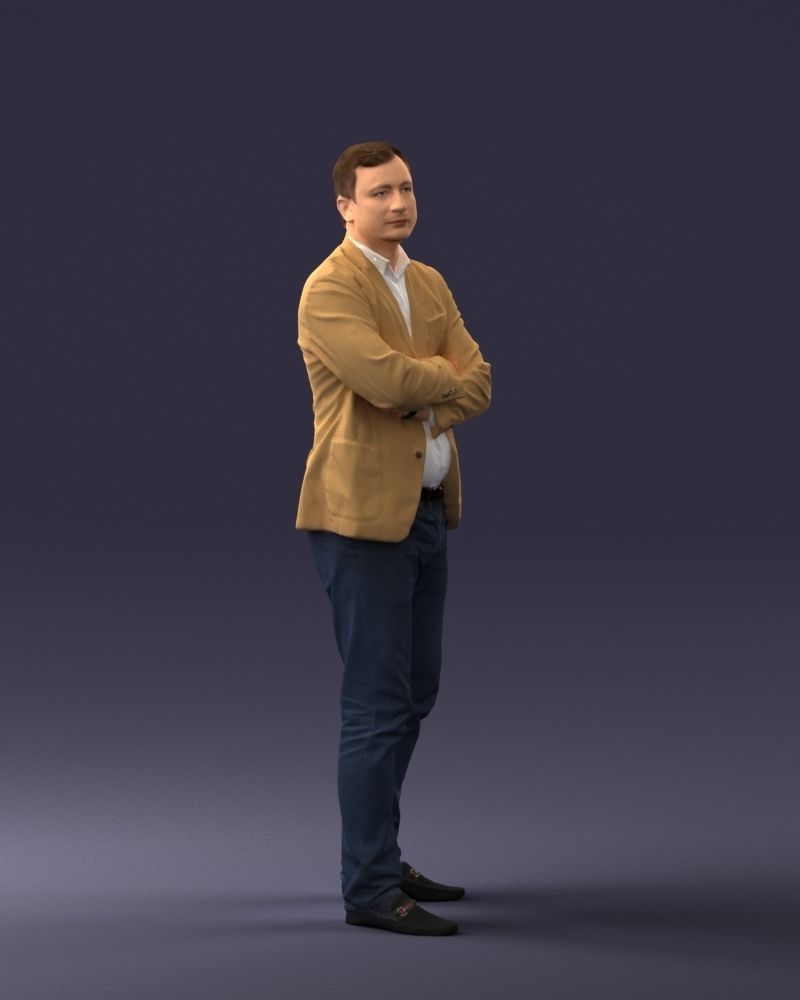 000131 Confident Man in Casual Business Attire 3dp 3D print model_9