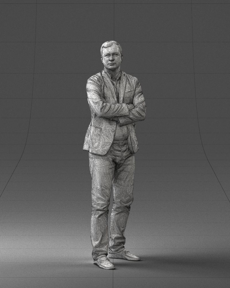 000131 Confident Man in Casual Business Attire 3dp 3D print model_8