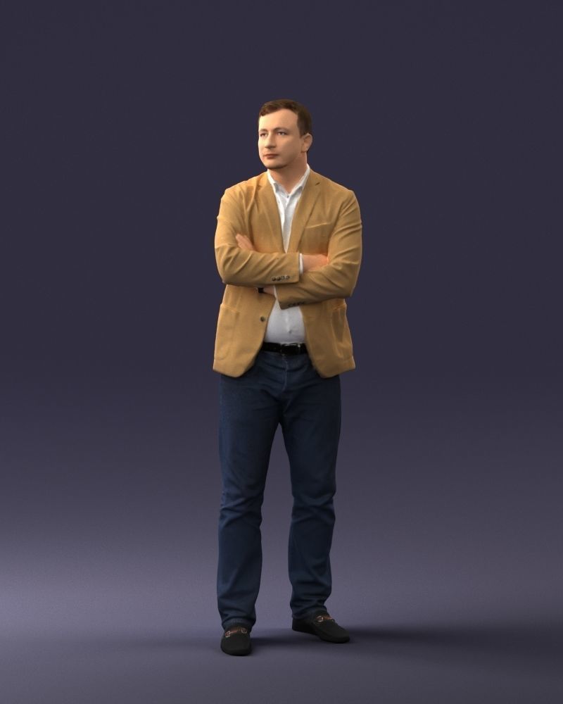 000131 Confident Man in Casual Business Attire 3dp 3D print model_36