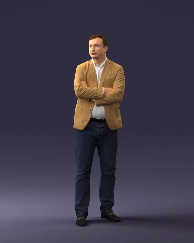 000131 Confident Man in Casual Business Attire 3dp 3D print model_0