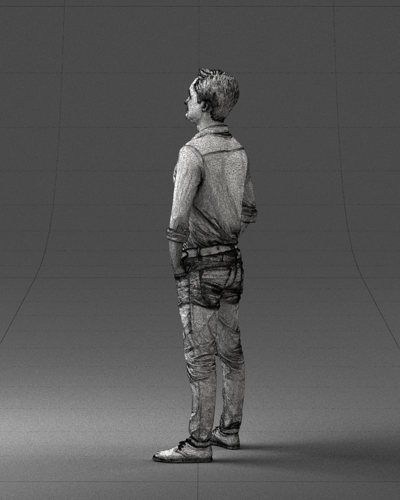 Man in yellow trousers and white shirt 0370 3D model_14