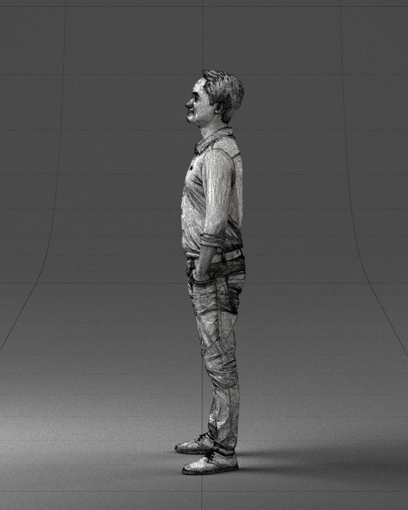 Man in yellow trousers and white shirt 0370 3D model_11