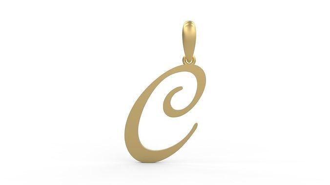 Initial Letters Pendant Birds of Paradise C 3D print model