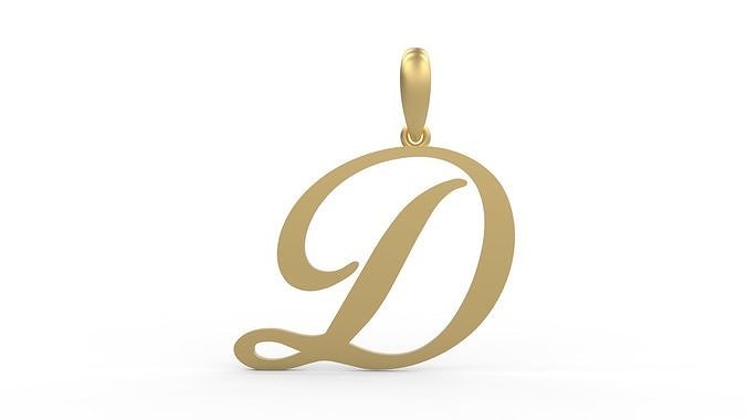 Initial Letters Pendant Birds of Paradise D 3D print model