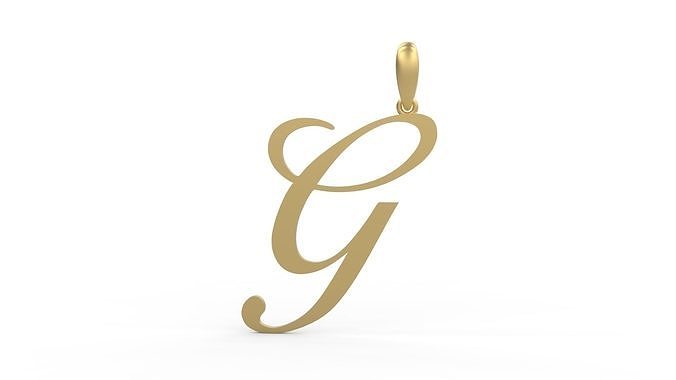 Initial Letters Pendant Birds of Paradise G 3D print model
