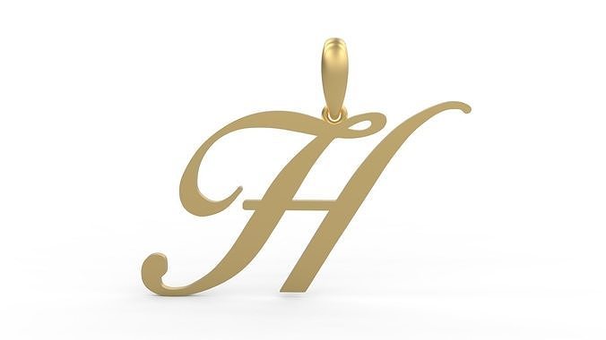 Initial Letters Pendant Birds of Paradise H 3D print model