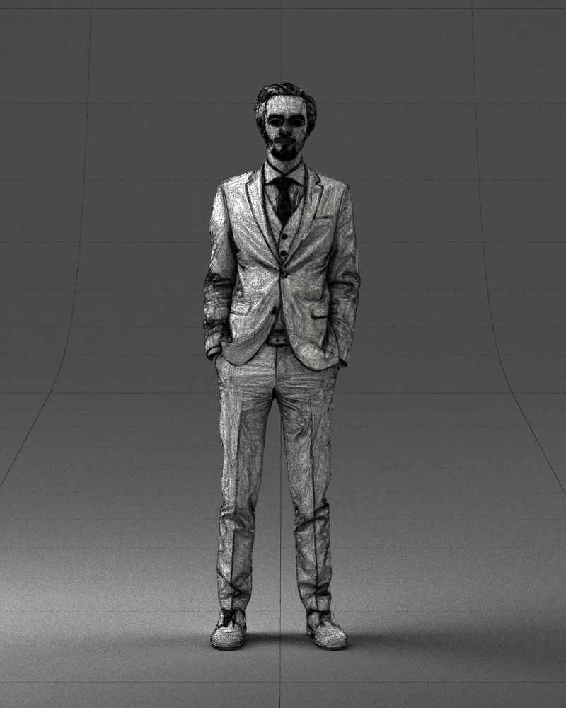 Man in a business suit 0297 3D Print Ready 3D print model_3