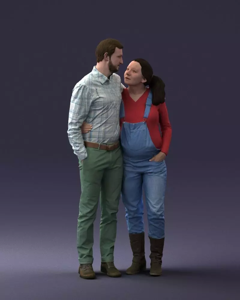 000058 Man With Pregnant Woman 0328 3D model
