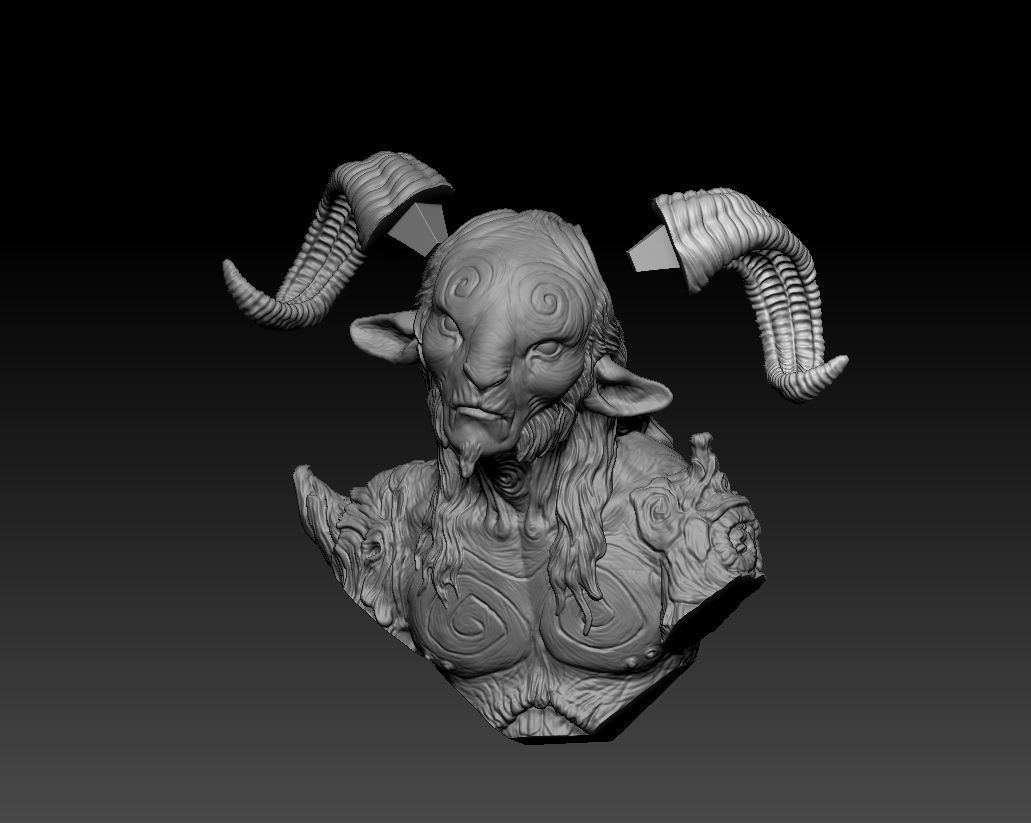 Pans Labyrinth Faun 3d Magnet Bust 3D print model_2