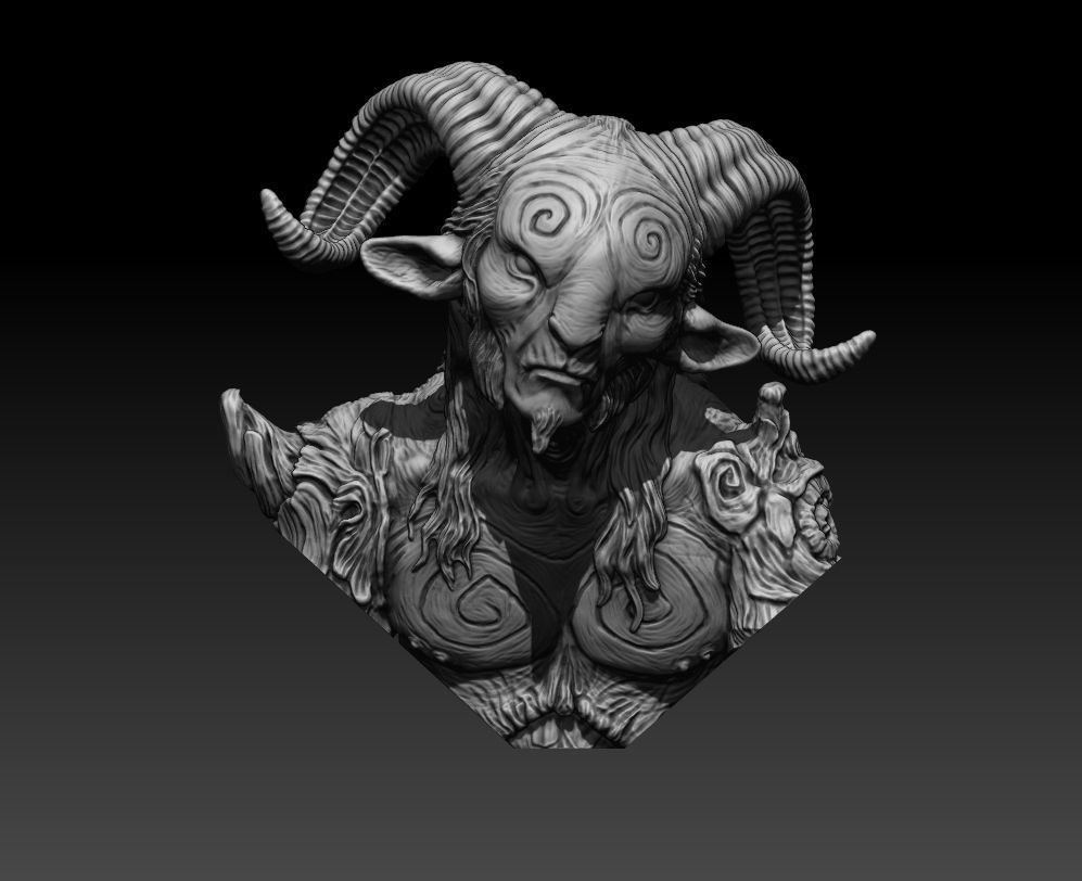 Pans Labyrinth Faun 3d Magnet Bust 3D print model_1