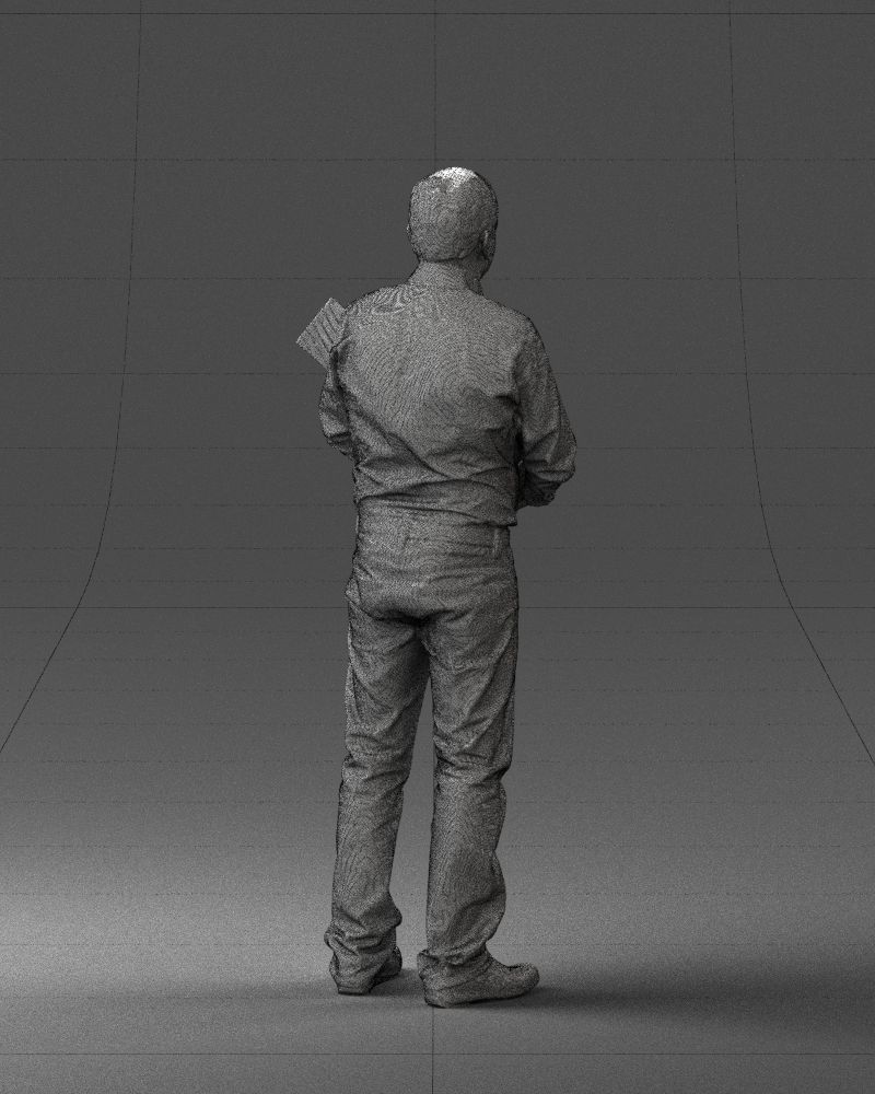 Man holding sign 0621 3D Print Ready 3D print model_23