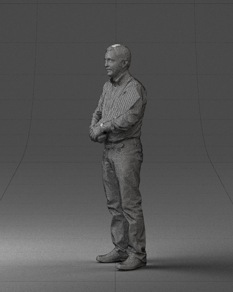 Man holding sign 0621 3D Print Ready 3D print model_8