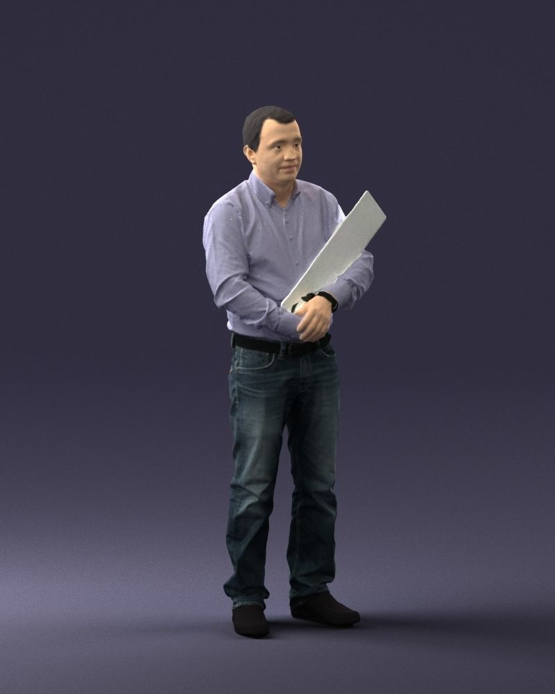 Man holding sign 0621 3D Print Ready 3D print model_33