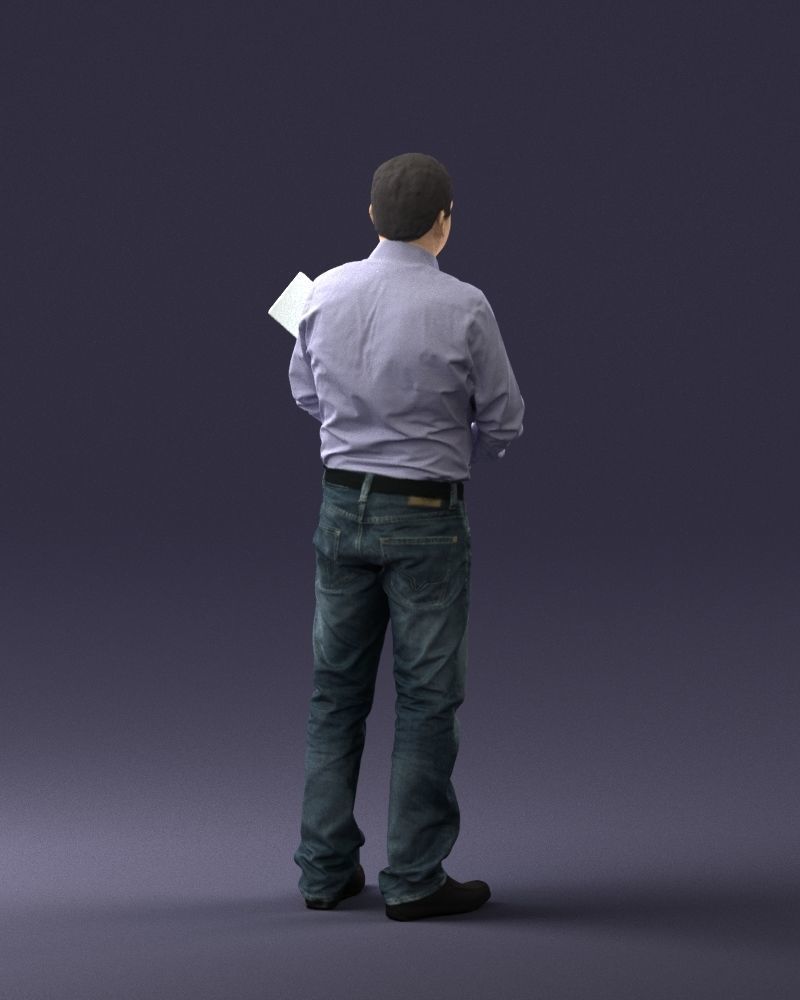 Man holding sign 0621 3D Print Ready 3D print model_21