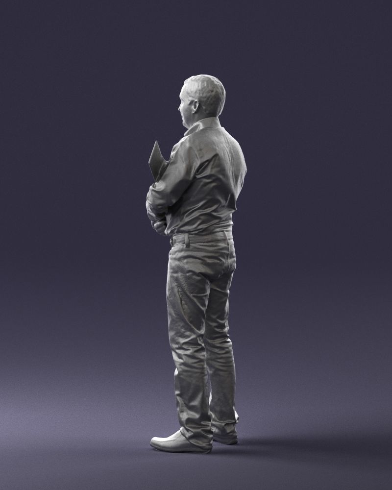 Man holding sign 0621 3D Print Ready 3D print model_13