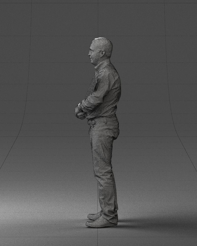 Man holding sign 0621 3D Print Ready 3D print model_11