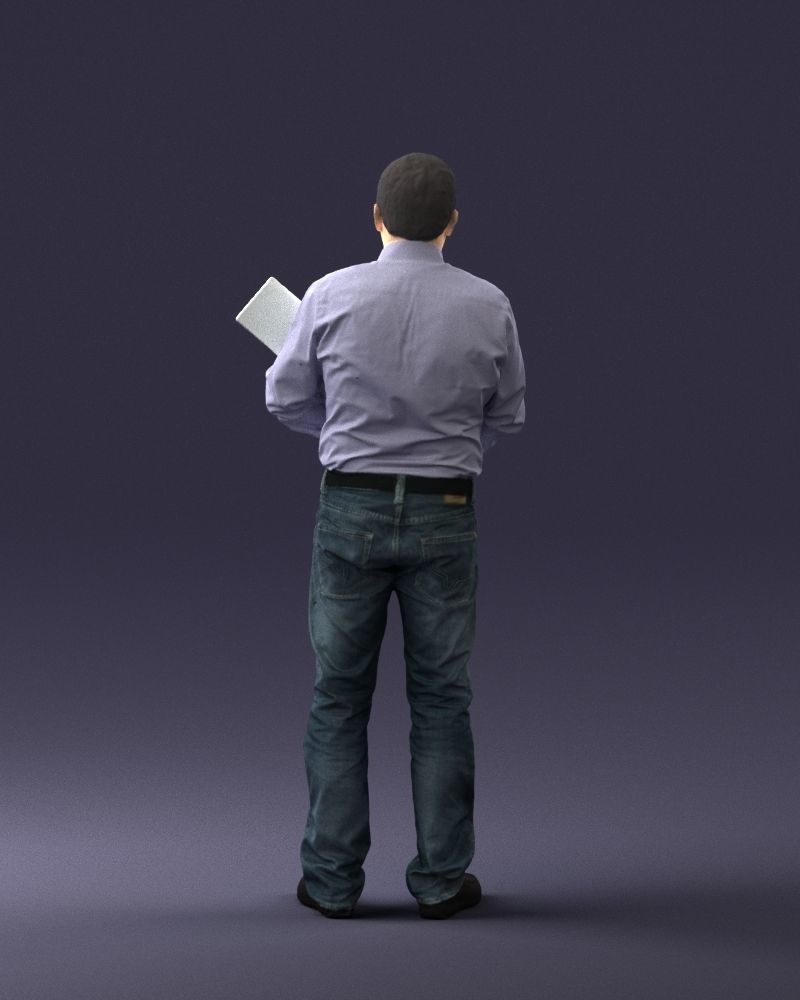 Man holding sign 0621 3D Print Ready 3D print model_18