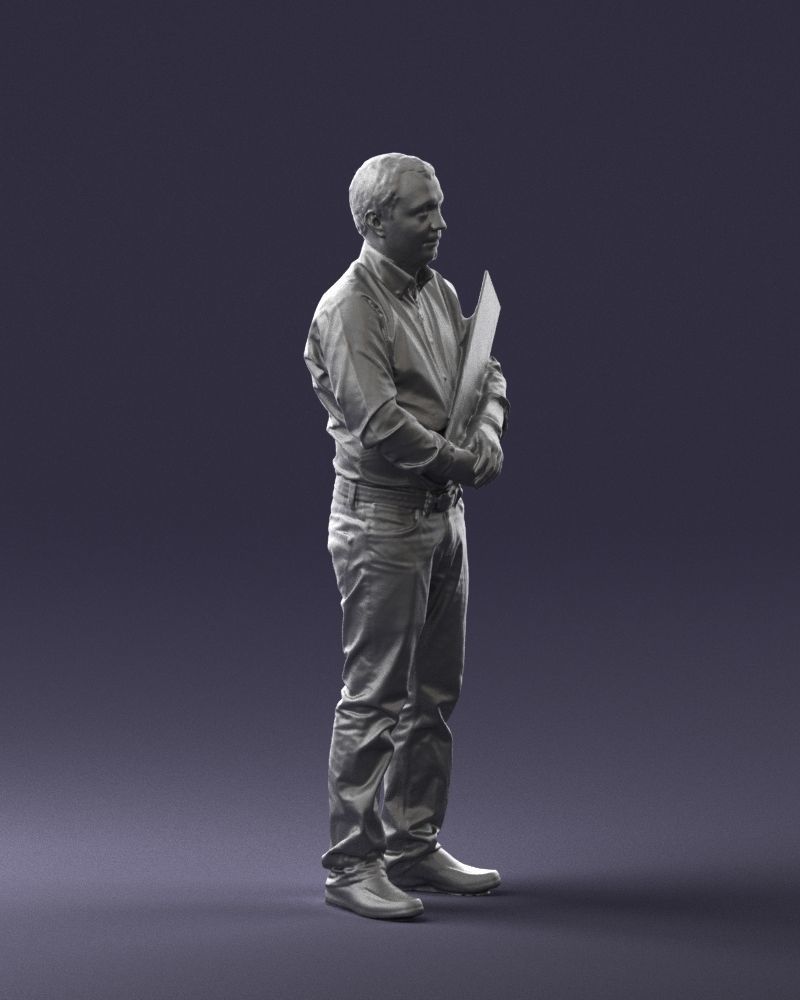 Man holding sign 0621 3D Print Ready 3D print model_31