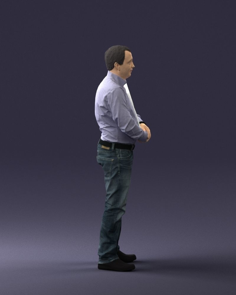 Man holding sign 0621 3D Print Ready 3D print model_27