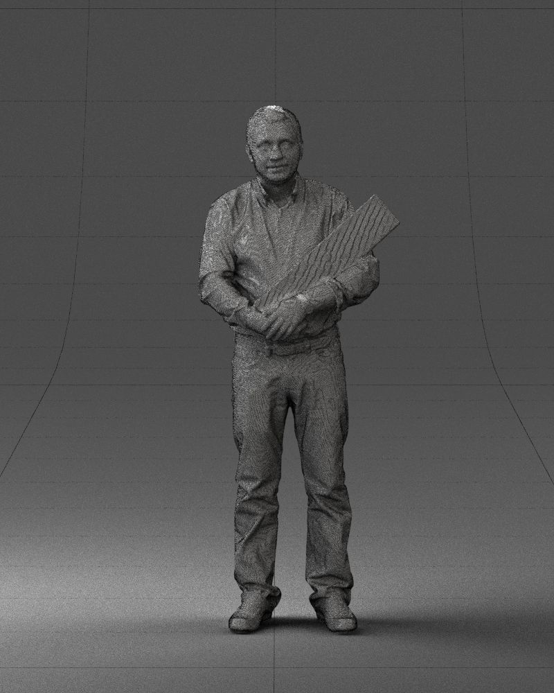 Man holding sign 0621 3D Print Ready 3D print model_38