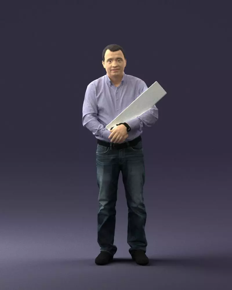 Man holding sign 0621 3D Print Ready 3D print model_0